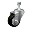thumbnail image 1 of 3.5 Inch SS Black Polyurethane Wheel Swivel ½ Inch Threaded Stem Caster SCC, 1 of 2