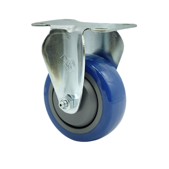 3.5 Inch SS Blue Polyurethane Wheel Rigid Top Plate Caster Service Caster Brand