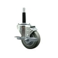 thumbnail image 1 of 3.5 Inch SS Gray Poly Swivel 3/4 Inch Expanding Stem Caster with Brake SCC, 1 of 2