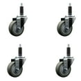 thumbnail image 1 of 3.5 Inch SS Gray Poly Wheel Swivel 1 Inch Expanding Stem Caster Set SCC, 1 of 2
