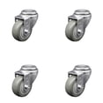 thumbnail image 1 of 3.5 Inch SS Gray Polyurethane Wheel Swivel Bolt Hole Caster Set Service Caster, 1 of 2