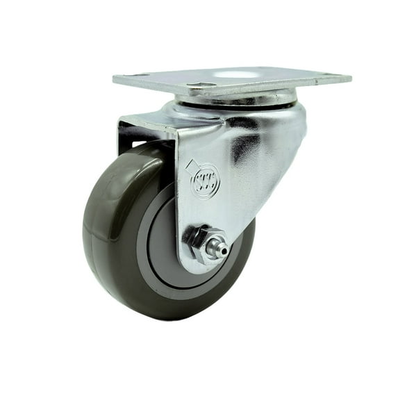 3.5 Inch SS Gray Polyurethane Wheel Swivel Top Plate Caster Service Caster