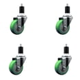 thumbnail image 1 of 3.5 Inch SS Green Poly Wheel Swivel 1-1/2 Inch Expanding Stem Caster Set SCC, 1 of 2