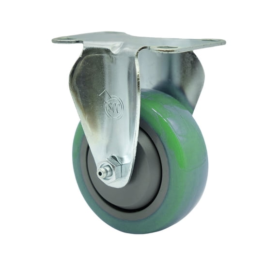 3.5 Inch SS Green Polyurethane Wheel Rigid Top Plate Caster Service Caster Brand