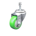 thumbnail image 1 of 3.5 Inch SS Green Polyurethane Wheel Swivel 10mm Threaded Stem Caster SCC, 1 of 2
