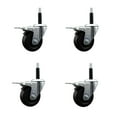 thumbnail image 1 of 3.5 Inch SS Hard Rubber Swivel 3/4 Inch Expand Stem Caster Set Total Lock Brake, 1 of 2