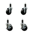 thumbnail image 1 of 3.5 Inch SS Hard Rubber Wheel Swivel 1-1/4 Inch Expand Stem Caster Set 2 Brakes, 1 of 2