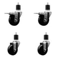 thumbnail image 1 of 3.5 Inch SS Phenolic Swivel 1-7/8 Inch Expand Stem Caster Set 2 Brakes, 1 of 2