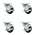 thumbnail image 1 of 3.5 Inch SS Phenolic Swivel Top Plate Caster Set with Brake Service Caster Brand, 1 of 2