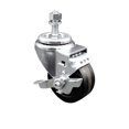 thumbnail image 1 of 3.5 Inch SS Phenolic Wheel Swivel ½ Inch Threaded Stem Caster with Brake SCC, 1 of 2