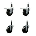 thumbnail image 1 of 3.5 Inch SS Soft Rubber Swivel 3/4 Inch Expanding Stem Caster Set 2 Brakes, 1 of 2