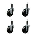 thumbnail image 1 of 3.5 Inch Hard Rubber Wheel Swivel 1 Inch Expanding Stem Caster Set SCC, 1 of 2