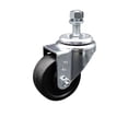 thumbnail image 1 of 3.5 Inch SS Soft Rubber Wheel Swivel 12mm Threaded Stem Caster SCC, 1 of 2