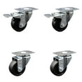 thumbnail image 1 of 3.5 Inch SS Soft Rubber Wheel Top Plate Caster Set 2 Total Lock Brakes SCC, 1 of 2