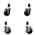 thumbnail image 1 of 3.5” SS Solid Poly Wheel Swivel 1-1/2 Inch Expanding Stem Caster Set 2 Brakes, 1 of 2