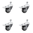 thumbnail image 1 of 3.5 Inch SS Thermoplastic Rubber ½ Inch Stem Caster Set Total Lock Brake SCC, 1 of 2