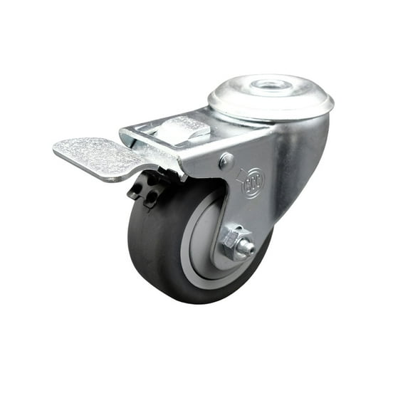 3.5 Inch SS Thermoplastic Rubber Swivel Bolt Hole Caster with Total Lock Brake