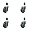 thumbnail image 1 of 3.5 Inch SS Thermo Rubber Wheel Swivel 1-3/8 Inch Expanding Stem Caster Set, 1 of 2