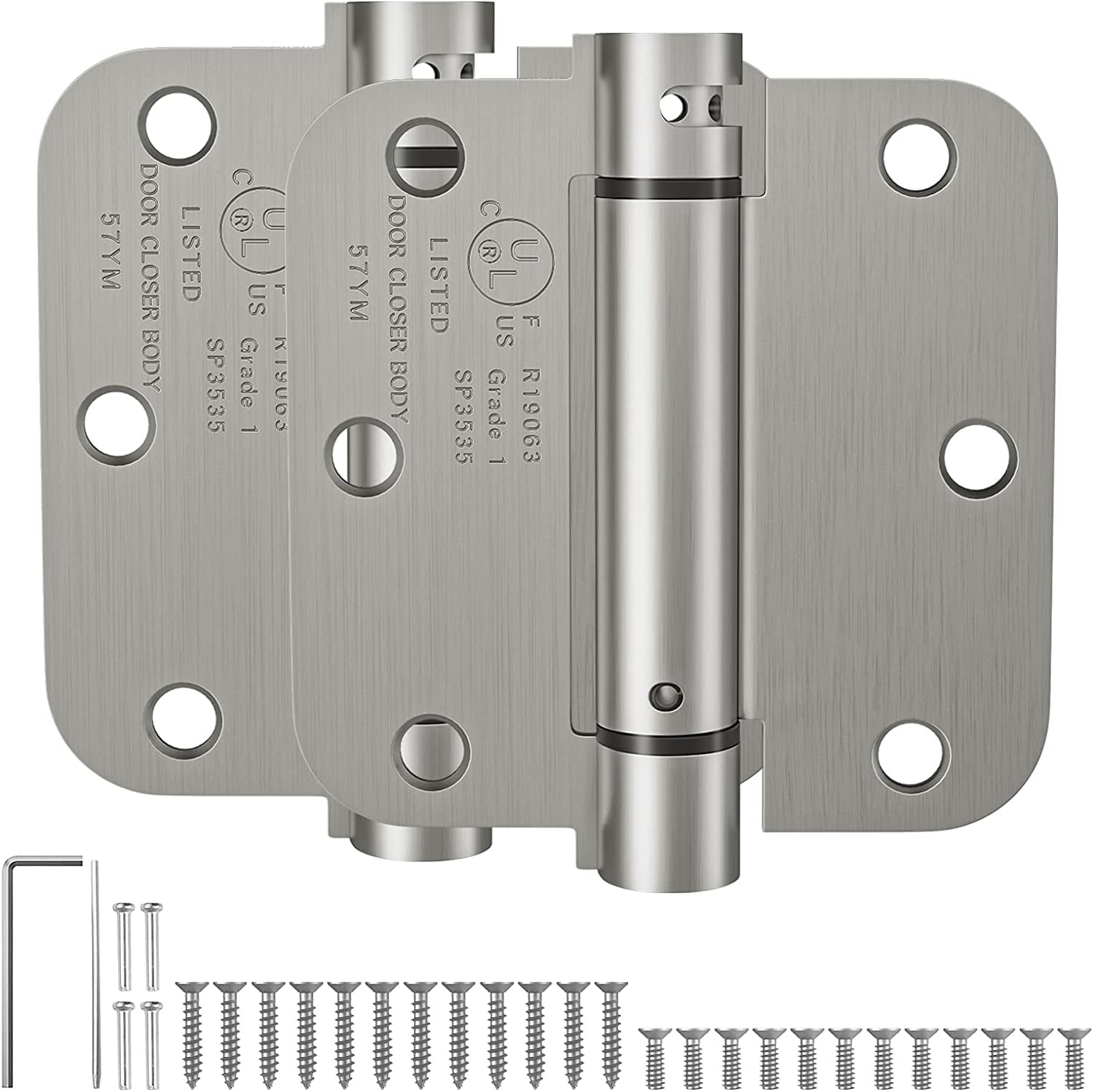 3.5 Inch Self Closing Door Hinge with 5/8'' Radius Corners, UL Listed