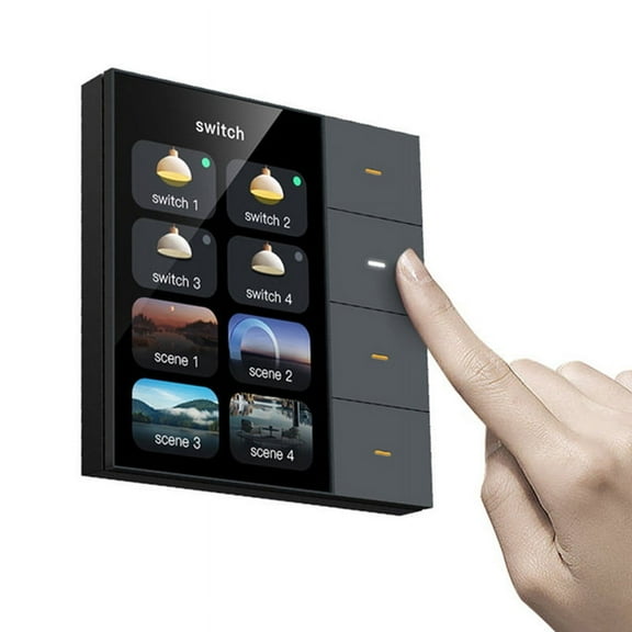 3.5 Inch Smart Wall Switch Touch Screen 4 Groups Switch 8-Way Scene Radar Sensor Dimming Switch Curtain Tuya Zigbee A