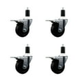 thumbnail image 1 of 3.5 Inch Soft Rubber Swivel 1-3/8 Inch Expanding Stem Caster Set Brake, 1 of 2