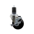 thumbnail image 1 of 3.5 Inch Soft Rubber Swivel 1-5/8 Inch Expanding Stem Caster with Brake SCC, 1 of 2