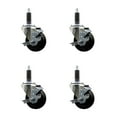 thumbnail image 1 of 3.5 Inch Soft Rubber Swivel 1 Inch Expanding Stem Caster Set with Brake SCC, 1 of 2