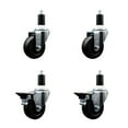 thumbnail image 1 of 3.5 Inch Soft Rubber Wheel Swivel 1-3/8 Inch Expanding Stem Caster Set 2 Brakes, 1 of 2