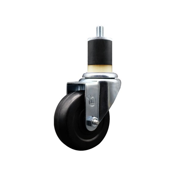 3.5 Inch Soft Rubber Wheel Swivel 1-7/8 Inch Expanding Stem Caster SCC