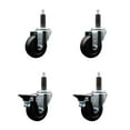 thumbnail image 1 of 3.5 Inch Soft Rubber Wheel Swivel 1 Inch Expanding Stem Caster Set 2 Brakes SCC, 1 of 2