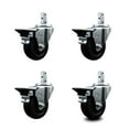 thumbnail image 1 of 3.5 Inch Soft Rubber Wheel Swivel 3/4 Inch Square Stem Caster Set with Brake SCC, 1 of 2