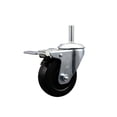 thumbnail image 1 of 3.5 Inch Soft Rubber Wheel Swivel 5/8 Inch Threaded Stem Caster Total Lock Brake, 1 of 2