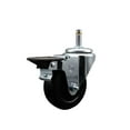 thumbnail image 1 of 3.5 Inch Soft Rubber Wheel Swivel 7/16 Inch Grip Ring Stem Caster with Brake SCC, 1 of 2
