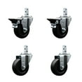 thumbnail image 1 of 3.5 Inch Soft Rubber Wheel Swivel 7/8 Inch Square Stem Caster Set 2 Brakes SCC, 1 of 2