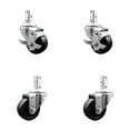 thumbnail image 1 of 3.5 Inch Soft Rubber Wheel Swivel 7/8 Inch Square Stem Caster Set 2 Brakes SCC, 1 of 2