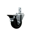 thumbnail image 1 of 3.5 Inch Soft Rubber Wheel Swivel 7/8 Inch Square Stem Caster with Brake SCC, 1 of 2