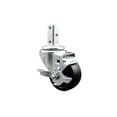 thumbnail image 1 of 3.5 Inch Soft Rubber Wheel Swivel 7/8 Inch Square Stem Caster with Brake SCC, 1 of 2