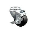 thumbnail image 1 of 3.5 Inch Soft Rubber Wheel Swivel Bolt Hole Caster with Brake Service Caster, 1 of 2