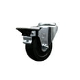 thumbnail image 1 of 3.5 Inch Soft Rubber Wheel Swivel Bolt Hole Caster with Posi Lock Brake SCC, 1 of 2