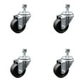 thumbnail image 1 of 3.5 Inch Soft Rubber Wheel Swivel ½ Inch Threaded Stem Caster Set Service Caster, 1 of 2