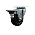 thumbnail image 1 of 3.5 Inch Soft Rubber Wheel Swivel Top Plate Caster Posi Brake Service Caster, 1 of 2