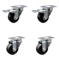 thumbnail image 1 of 3.5 Inch Soft Rubber Wheel Swivel Top Plate Caster Set 2 Total Lock Brakes SCC, 1 of 2
