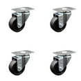 thumbnail image 1 of 3.5 Inch Soft Rubber Wheel Swivel Top Plate Caster Set Service Caster Brand, 1 of 2