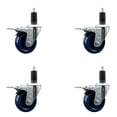 thumbnail image 1 of 3.5 Inch Solid Poly Swivel 1-1/4 Inch Expanding Stem Caster Set Total Lock Brake, 1 of 2