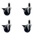thumbnail image 1 of 3.5 Inch Solid Poly Swivel 1-1/4 Inch Expanding Stem Caster Set with Brake SCC, 1 of 2