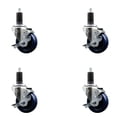 thumbnail image 1 of 3.5 Inch Solid Poly Swivel 1-1/4 Inch Expanding Stem Caster Set with Brake SCC, 1 of 2