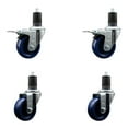 thumbnail image 1 of 3.5 Inch Solid Poly Swivel 1-5/8 Inch Expanding Stem Caster Set 2 Brakes, 1 of 2