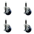 thumbnail image 1 of 3.5 Inch Solid Poly Swivel 1 Inch Expanding Stem Caster Set with Brake SCC, 1 of 2