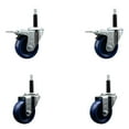 thumbnail image 1 of 3.5 Inch Solid Poly Swivel 3/4 Inch Expanding Stem Caster Set 2 Brakes, 1 of 2