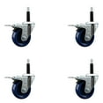 thumbnail image 1 of 3.5 Inch Solid Poly Swivel 3/4 Inch Expanding Stem Caster Set Total Lock Brake, 1 of 2